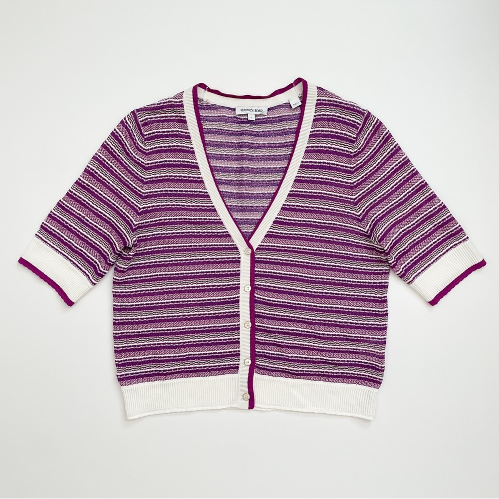 Veronica Beard Varia Mixed Stripe Cardigan